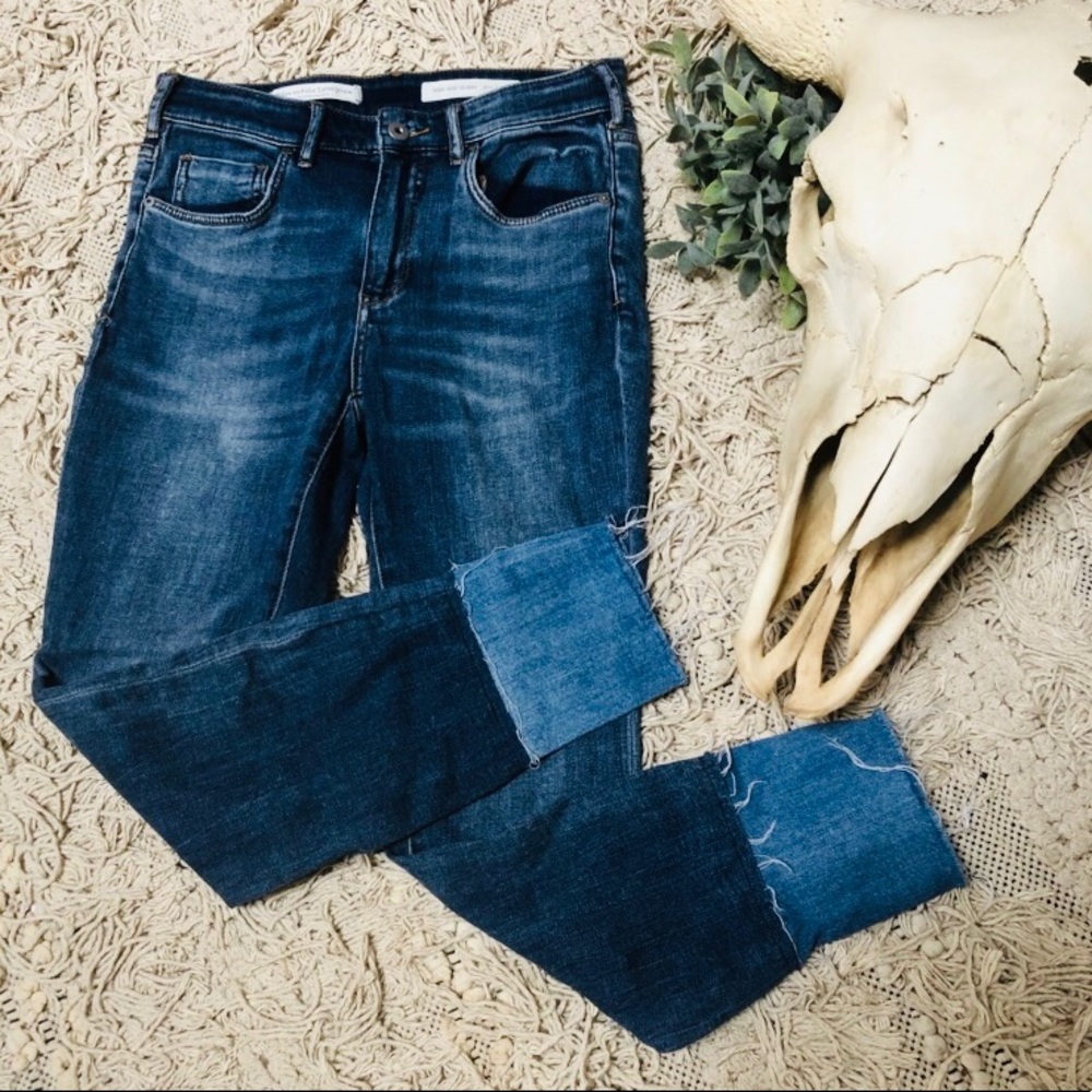Pilcro & The Letterpress skinny jeans raw hem